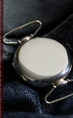 ロンジンの銀無垢アンティーク腕時計 【1914年製】幅広バンド-W1560-20