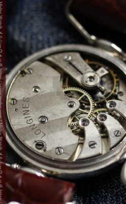 ロンジンの銀無垢アンティーク腕時計 【1914年製】幅広バンド-W1560-22