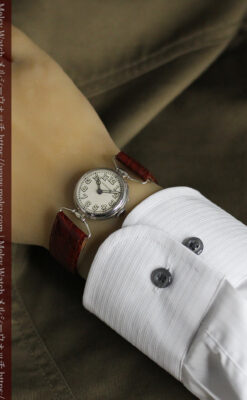 ロンジンの銀無垢アンティーク腕時計 【1914年製】幅広バンド-W1560-24