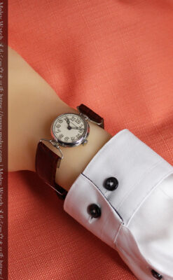 ロンジンの銀無垢アンティーク腕時計 【1914年製】幅広バンド-W1560-26