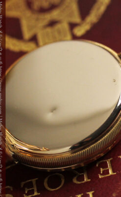 鷺/水鳥と花の彫り ウォルサムの金無垢懐中時計 【1887年頃】-P2328-19