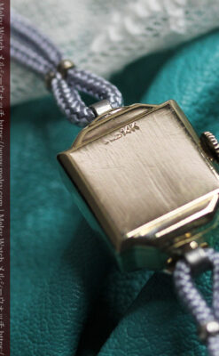 14個のダイヤモンド輝く 金無垢ロンジンの女性用アンティーク腕時計 【1944年製】-W1562-13