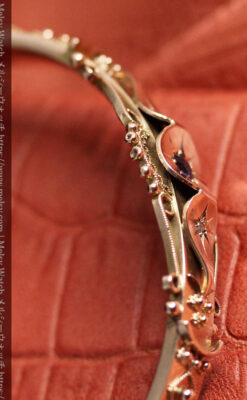 サファイアとダイヤの金無垢アンティークバングル・ブレスレット 【1906年頃】-A0309-14