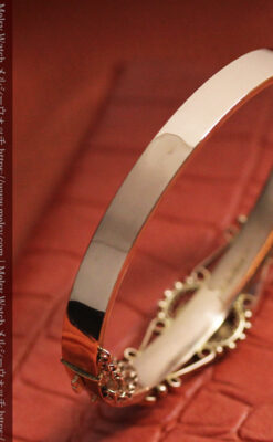 サファイアとダイヤの金無垢アンティークバングル・ブレスレット 【1906年頃】-A0309-15