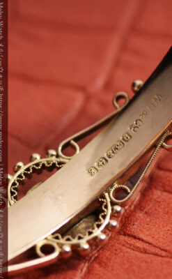 サファイアとダイヤの金無垢アンティークバングル・ブレスレット 【1906年頃】-A0309-16