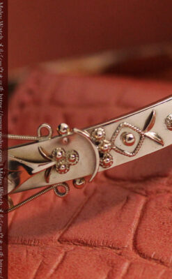 サファイアとダイヤの金無垢アンティークバングル・ブレスレット 【1906年頃】-A0309-9