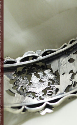 神聖な雰囲気のある銀無垢アンティークバングル・ブレスレット 【1890年頃】-A0312-19