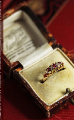ルビーとダイヤの18金無垢アンティークリング・指輪【1906年頃】箱付き-A0314-10