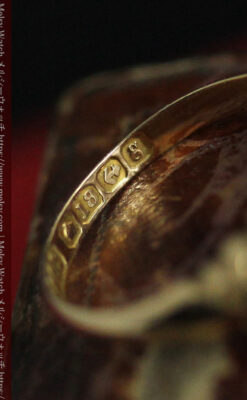 ルビーとダイヤの18金無垢アンティークリング・指輪【1906年頃】箱付き-A0314-15