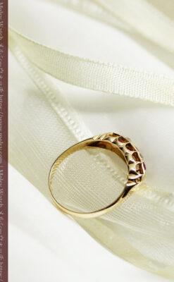 ルビーとダイヤの18金無垢アンティークリング・指輪【1906年頃】箱付き-A0314-7