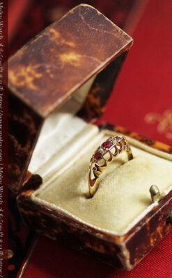 ルビーとダイヤの18金無垢アンティークリング・指輪【1906年頃】箱付き-A0314-9
