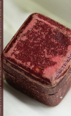 青い宝石とダイヤの18金無垢アンティークリング・指輪【1918年頃】箱付き-A0315-13