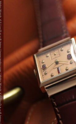 ルビーと特色あるローズ色 ロンジンの女性用アンティーク腕時計 【1942年製】-W1563-15