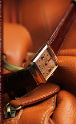 ルビーと特色あるローズ色 ロンジンの女性用アンティーク腕時計 【1942年製】-W1563-6