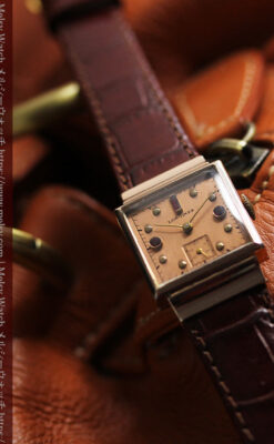 ルビーと特色あるローズ色 ロンジンの女性用アンティーク腕時計 【1942年製】-W1563-8