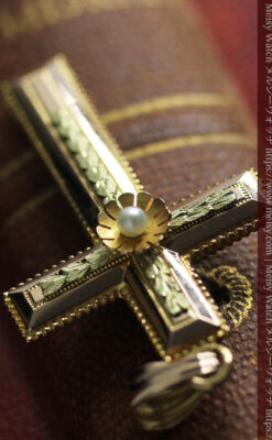 希少な特別品 フランス製18金無垢アンティーククロス･十字架 【1880年頃】-A0320-12