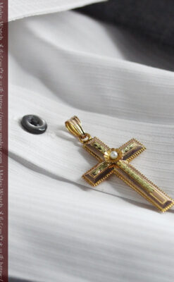 希少な特別品 フランス製18金無垢アンティーククロス･十字架 【1880年頃】-A0320-2