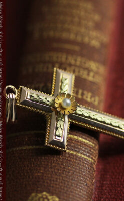 希少な特別品 フランス製18金無垢アンティーククロス･十字架 【1880年頃】-A0320-8