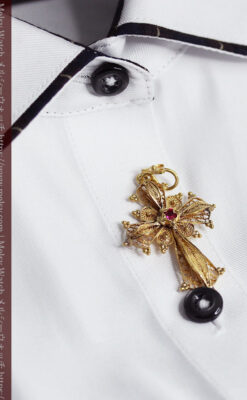 繊細な作りのルビー入り18金無垢クロス・十字架-A0321-16