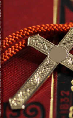 彫りの綺麗な金無垢アンティーククロス・十字架-A0322-6