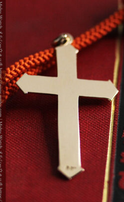 彫りの綺麗な金無垢アンティーククロス・十字架-A0322-8