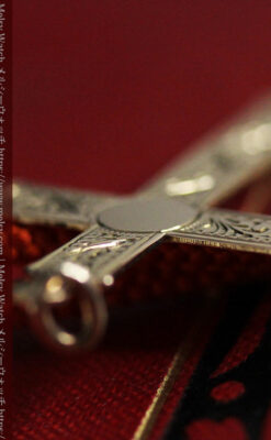 彫りの綺麗な金無垢アンティーククロス・十字架-A0322-9