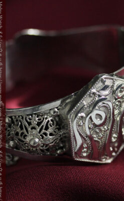 中世の物語に登場するような銀無垢アンティークバングル・ブレスレット-A0324-10