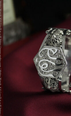 中世の物語に登場するような銀無垢アンティークバングル・ブレスレット-A0324-3