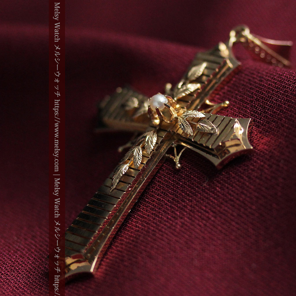 装飾美しい記念の逸品 18金無垢アンティーククロス・十字架 【1888年頃】