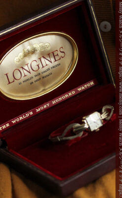 特徴あるブレスのような金無垢 ロンジンの女性用アンティーク腕時計 【1949年製】-W1565-16