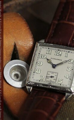 ロンジン 古き良き時代のスクエア型アンティーク腕時計 【1927年製】-W1566-10