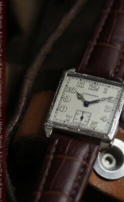 ロンジン 古き良き時代のスクエア型アンティーク腕時計 【1927年製】-W1566-11