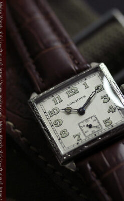 ロンジン 古き良き時代のスクエア型アンティーク腕時計 【1927年製】-W1566-12