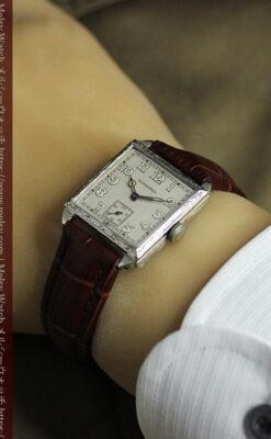 ロンジン 古き良き時代のスクエア型アンティーク腕時計 【1927年製】-W1566-15