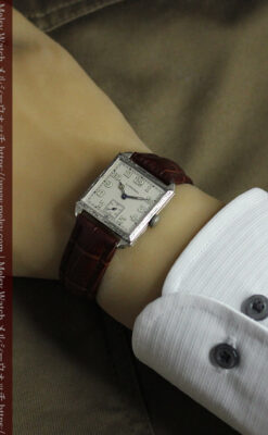 ロンジン 古き良き時代のスクエア型アンティーク腕時計 【1927年製】-W1566-16