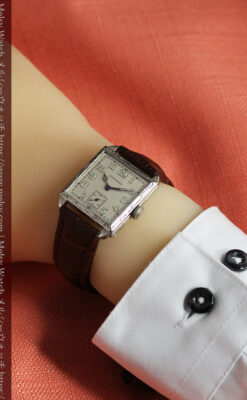 ロンジン 古き良き時代のスクエア型アンティーク腕時計 【1927年製】-W1566-18