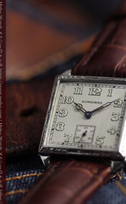 ロンジン 古き良き時代のスクエア型アンティーク腕時計 【1927年製】-W1566-4