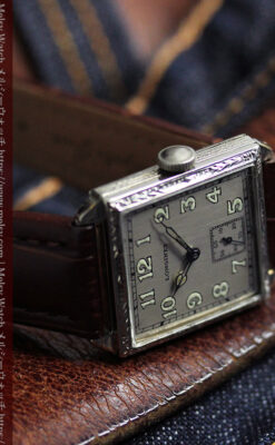 ロンジン 古き良き時代のスクエア型アンティーク腕時計 【1927年製】-W1566-8