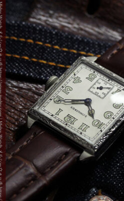 ロンジン 古き良き時代のスクエア型アンティーク腕時計 【1927年製】-W1566-9