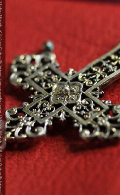 ターコイズとの色合わせが綺麗な銀無垢アンティーククロス・十字架-A0326-7