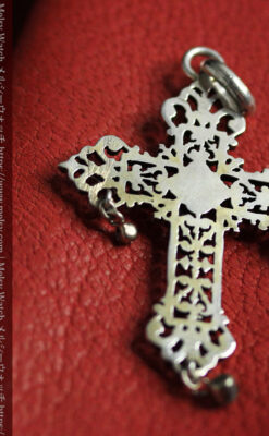 ターコイズとの色合わせが綺麗な銀無垢アンティーククロス・十字架-A0326-9