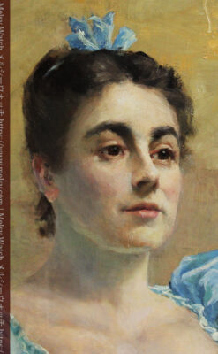 大森安仁子 Annie Barrows Shepleyの描いた若い女性 1893年作 -大河ドラマいだてん大森兵蔵の妻-A0327-11