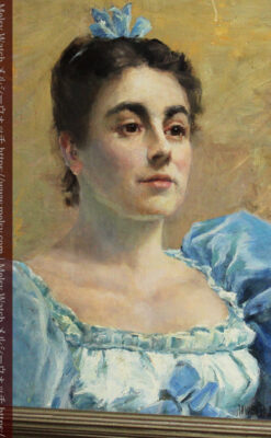 大森安仁子 Annie Barrows Shepleyの描いた若い女性 1893年作 -大河ドラマいだてん大森兵蔵の妻-A0327-12