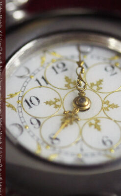 銀と金の色合わせが上品なウォルサム銀無垢懐中時計 【1900年頃】-P2329-13