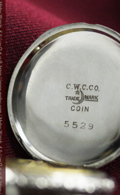 銀と金の色合わせが上品なウォルサム銀無垢懐中時計 【1900年頃】-P2329-14