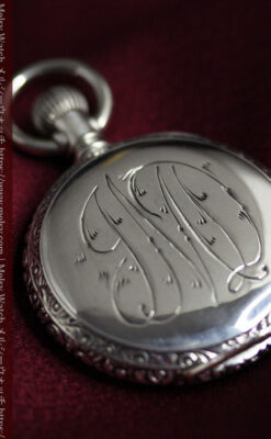 銀と金の色合わせが上品なウォルサム銀無垢懐中時計 【1900年頃】-P2329-7