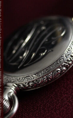 銀と金の色合わせが上品なウォルサム銀無垢懐中時計 【1900年頃】-P2329-9