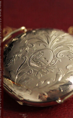 エルジン 装飾されたケースに色鮮やかなアンティーク腕時計 【1894年頃】-W1567-10