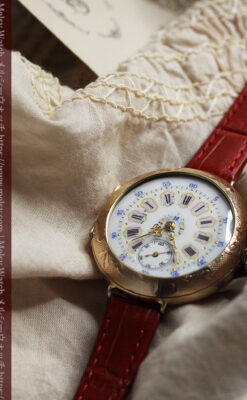 エルジン 装飾されたケースに色鮮やかなアンティーク腕時計 【1894年頃】-W1567-13