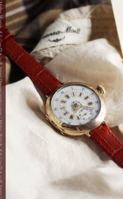 エルジン 装飾されたケースに色鮮やかなアンティーク腕時計 【1894年頃】-W1567-14